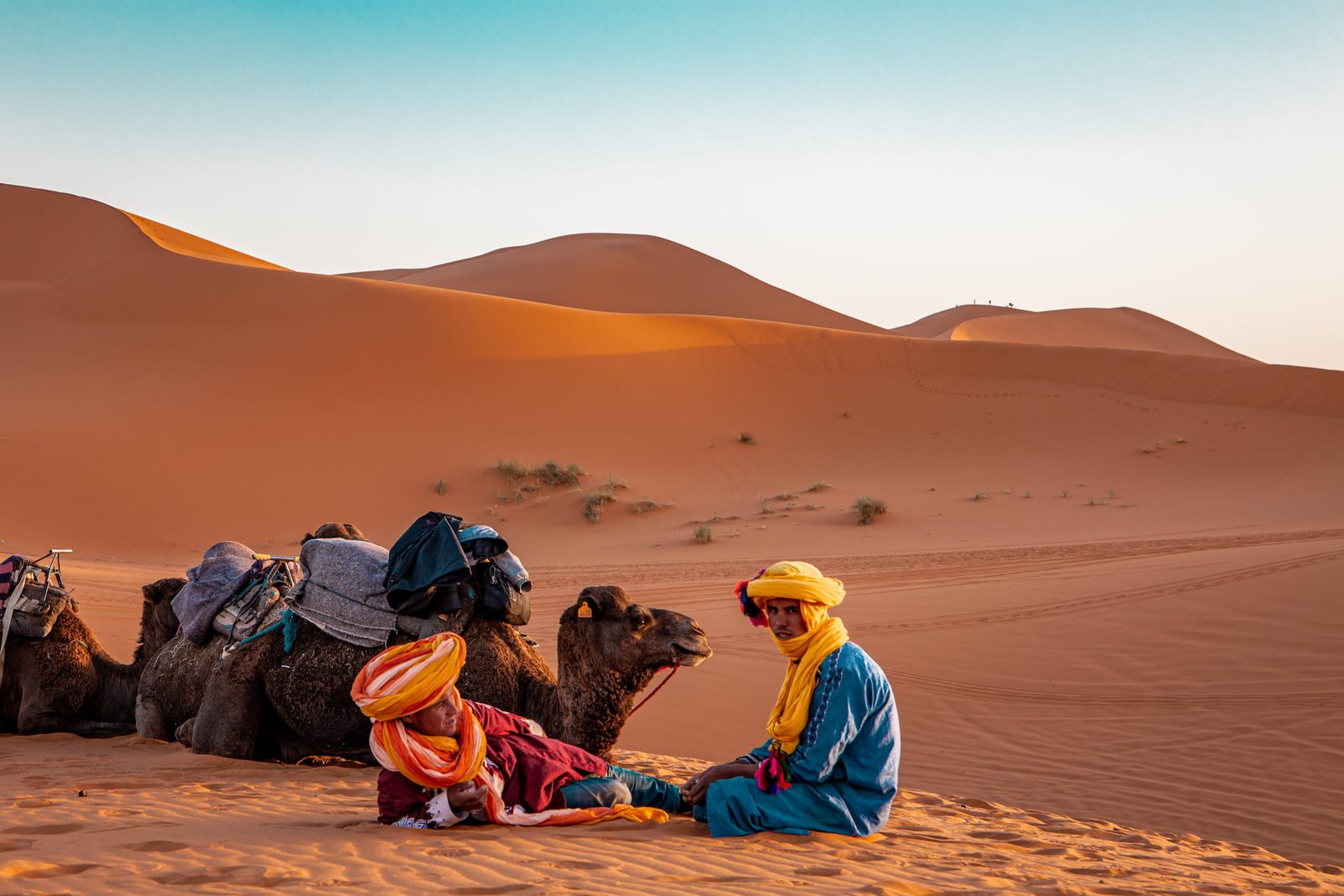 Camp under the dunes at Merzouga